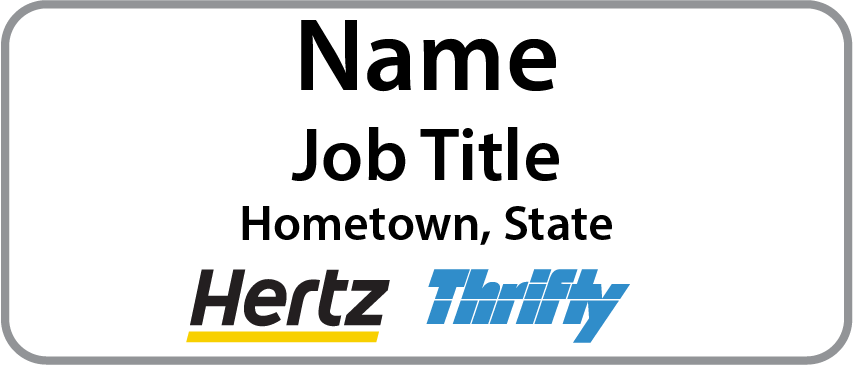 Hertz/Thrifty Name Badge