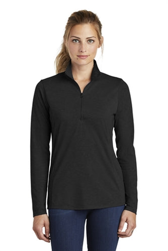 Sport-Tek Ladies Tri-Blend Wicking 1/4-Zip Pullover
